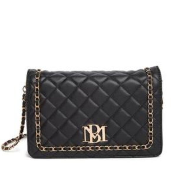 BADGLEY MISCHKA Chain Quilt Faux Leather Crossbody Bag NWT - Picture 1 of 4